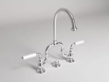 DARK WHITE - 3 hole countertop bridge mixer by Park Avenue - view 2